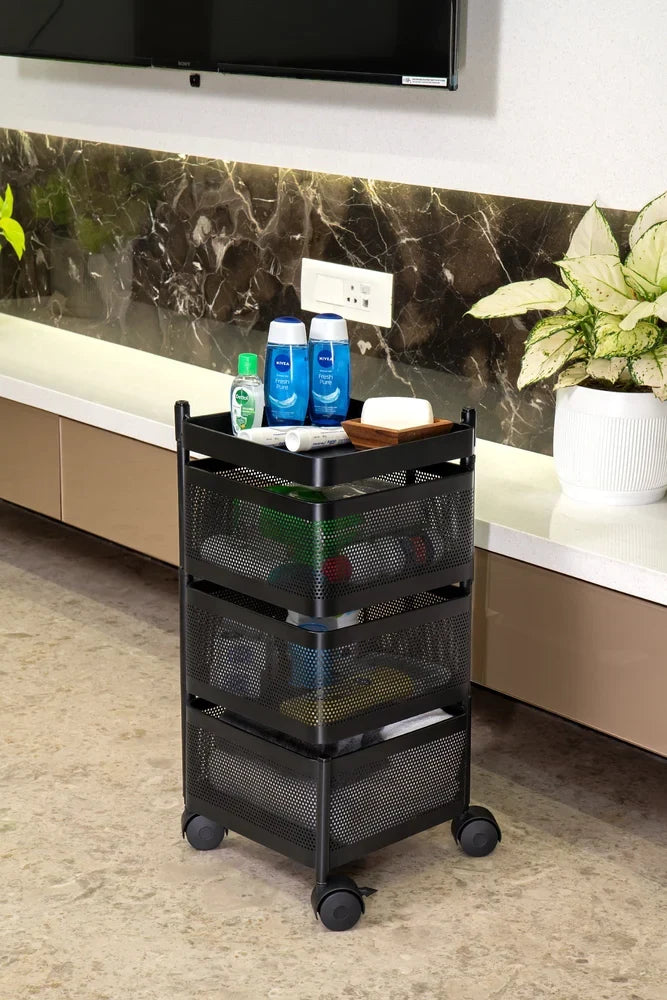 Kitchen metal trolley portable rack (5 shelf) (4 shelf) (square)