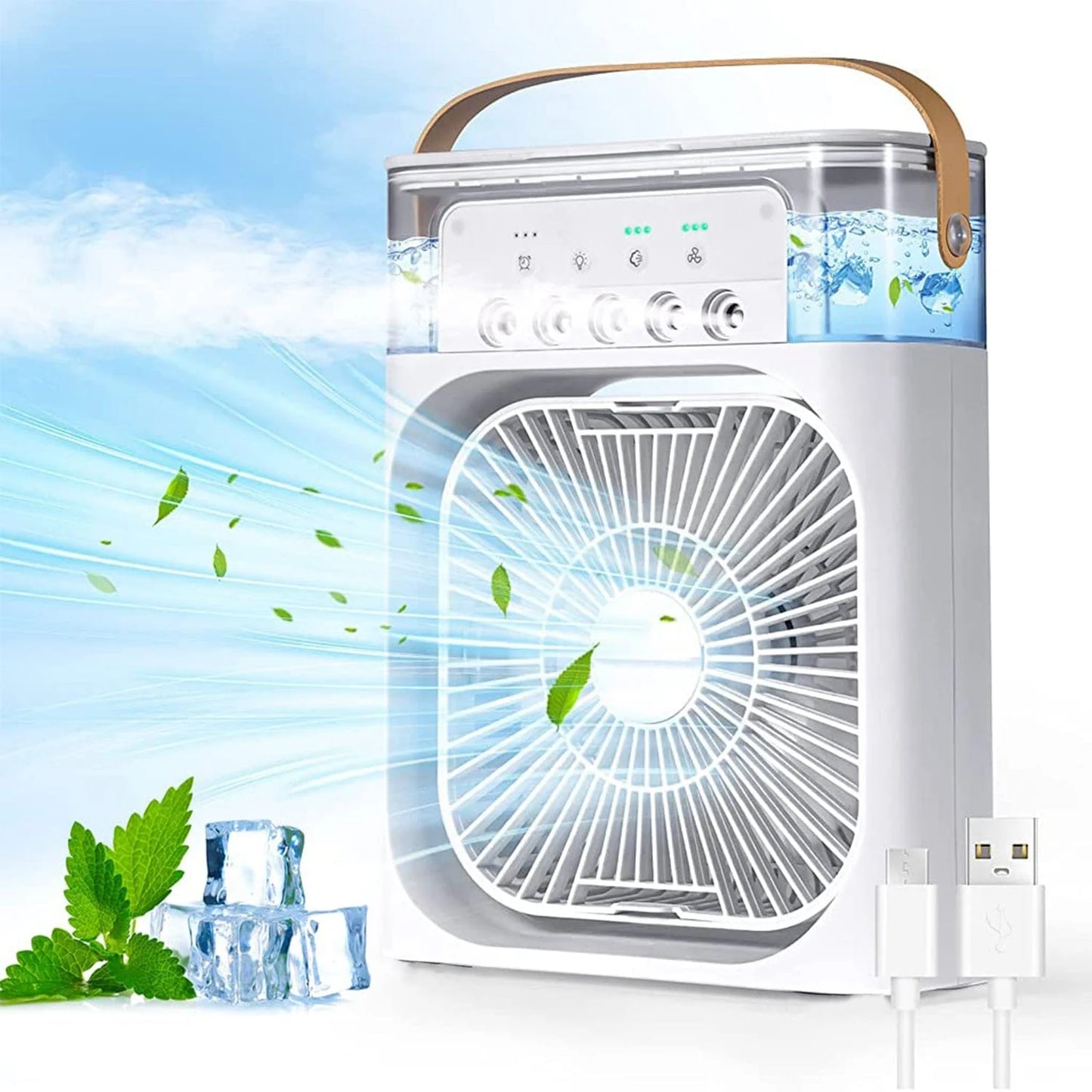 Portable air cooling fan