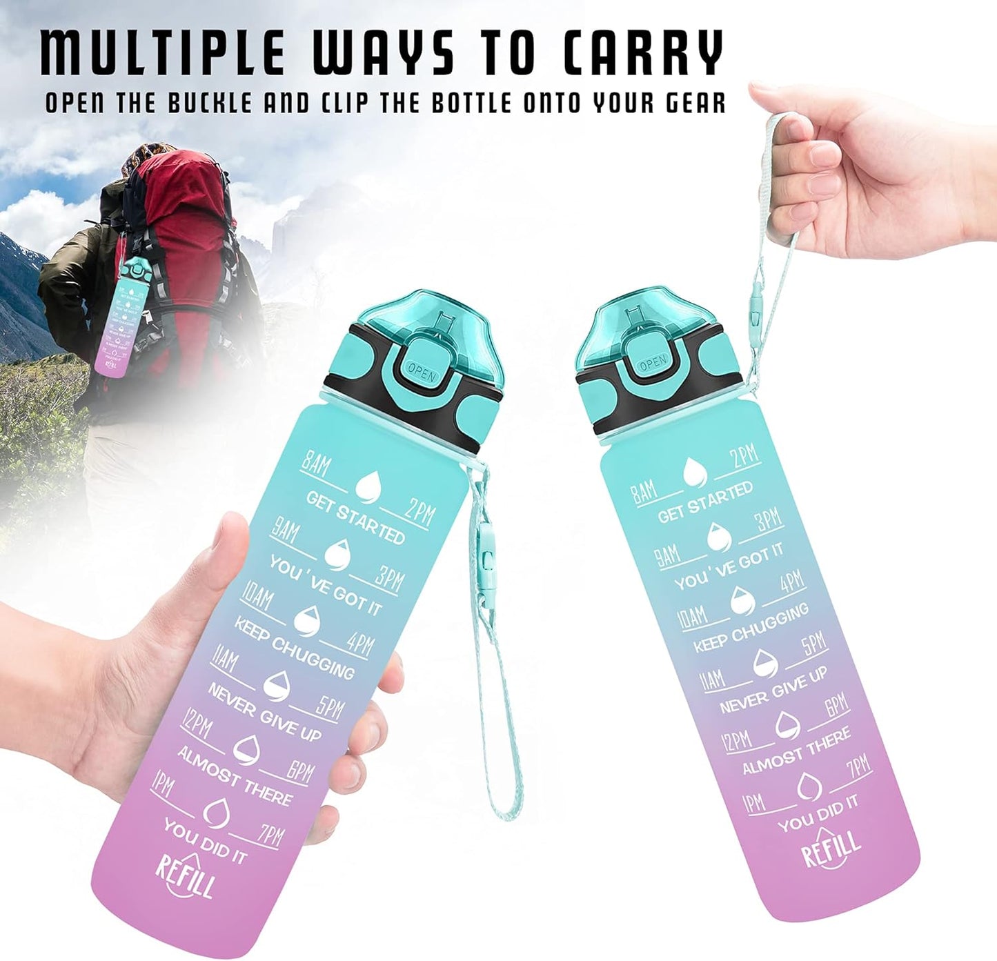 Motivational water bottle