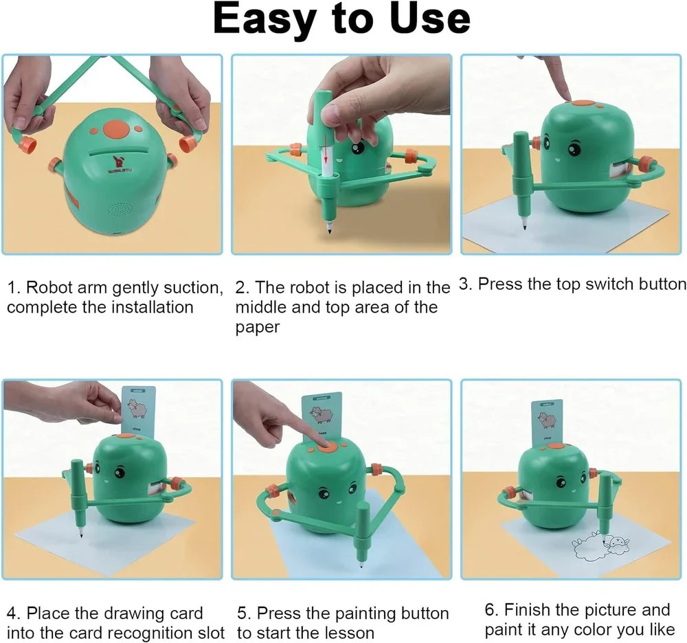 Drawing Robot for Kids with 150 Cards