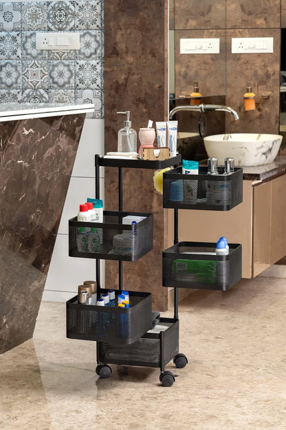 Kitchen metal trolley portable rack (5 shelf)  (4 shelf) (square)