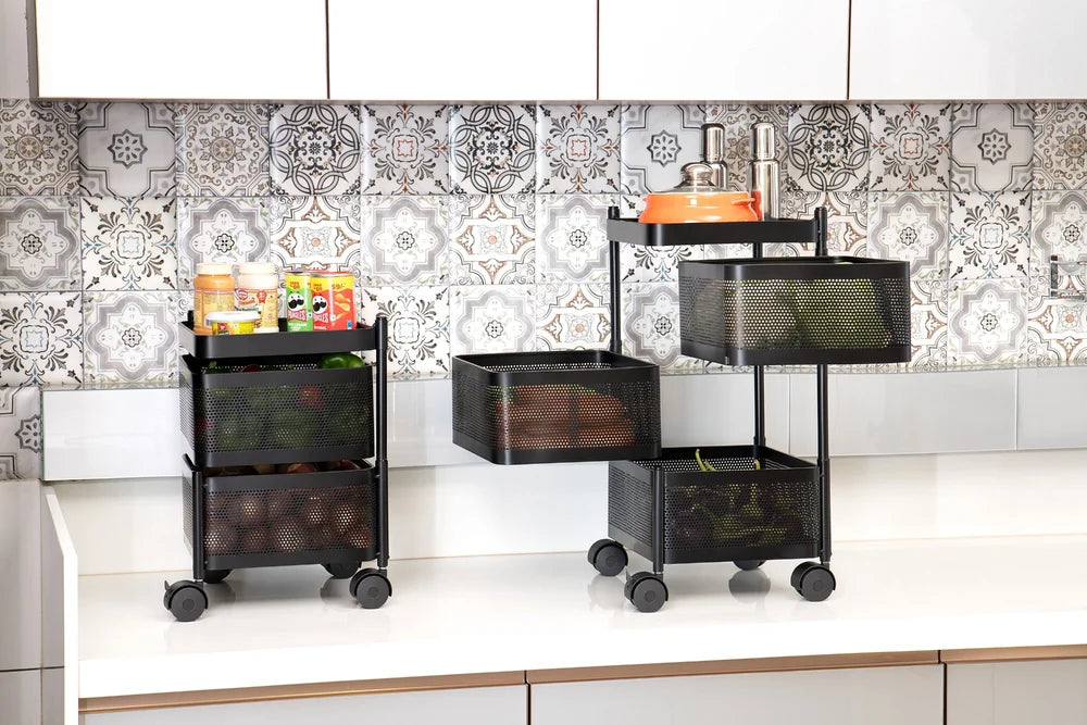 Kitchen metal trolley portable rack (5 shelf)  (4 shelf) (square)