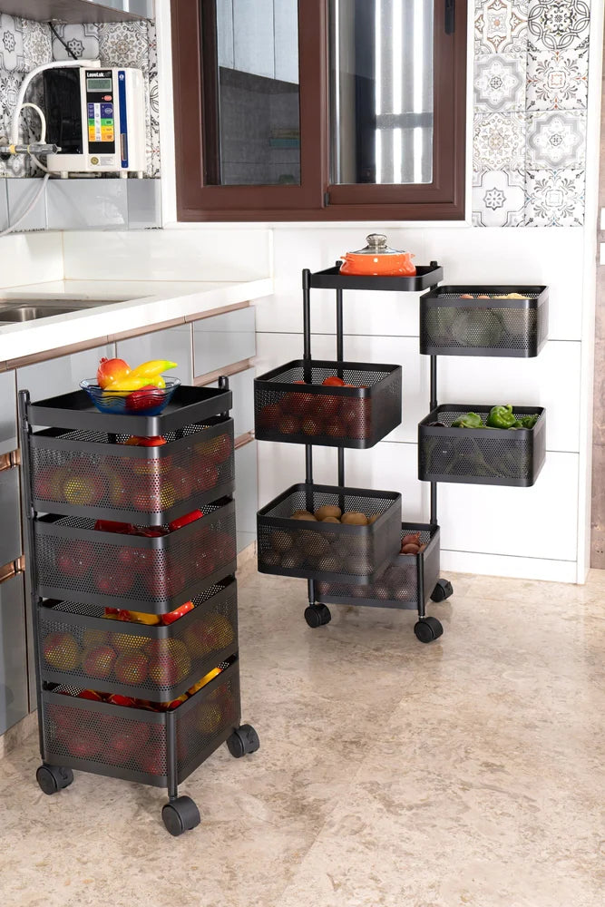 Kitchen metal trolley portable rack (5 shelf)  (4 shelf) (square)